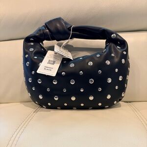 Black Studded Hobo Bag by